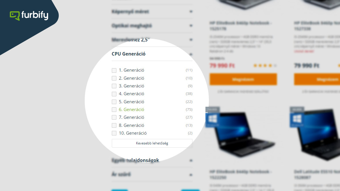 furbify processzor generáció szűrő